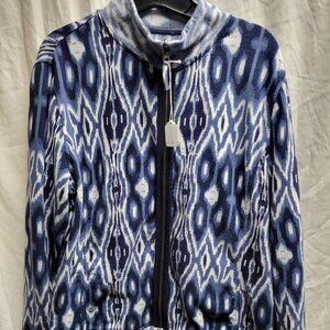 Blue French Terry Ikat Reversible Jacket - 2 Looks from one Jacket!